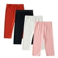 thumbnail image 1 of breaise 4 Pieces Toddler Girls Capri Leggings Knee Length Lightweight Cropped Yoga Pants Soft Stretchy Workout Pants for Kids, 1 of 9