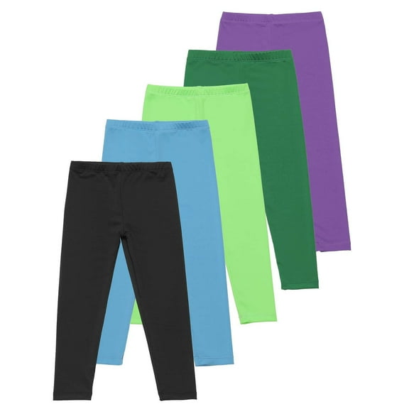 breaise 5PC Girls Leggings Cotton Leggings for Girls Boys Tights Pants for Kids Full Length Toddler Warm Stretchy Multipack