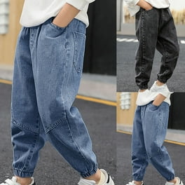 Boys Cargo Jeans New Teenage Children Wide Leg Denim Pants