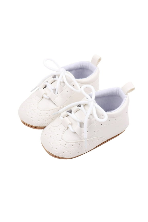 Baby Boys Girls High Top Ankle PU Leather Sneakers Soft Rubber Sole Infant Newborn Oxford Loafers Anti-Slip Toddler Wedding Uniform Dress Shoes