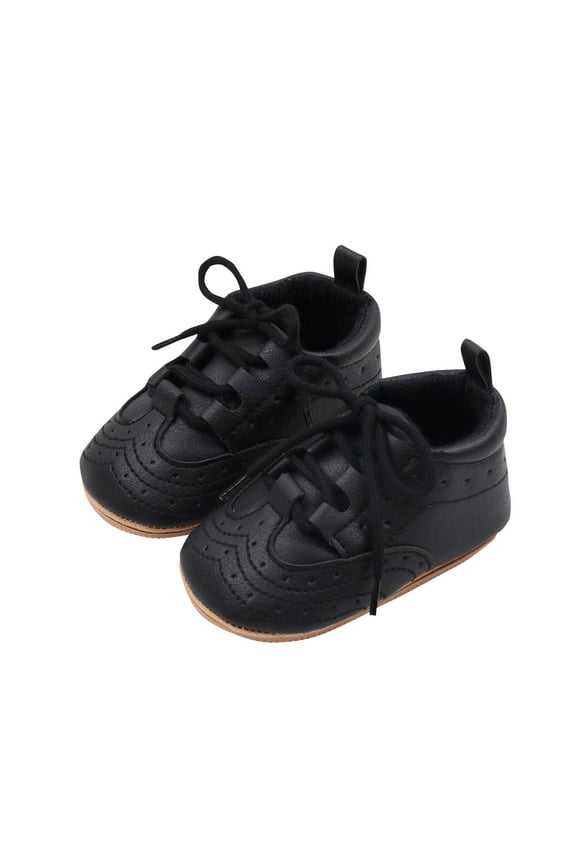 Baby Boys Girls High Top Ankle PU Leather Sneakers Soft Rubber Sole Infant Newborn Oxford Loafers Anti-Slip Toddler Wedding Uniform Dress Shoes