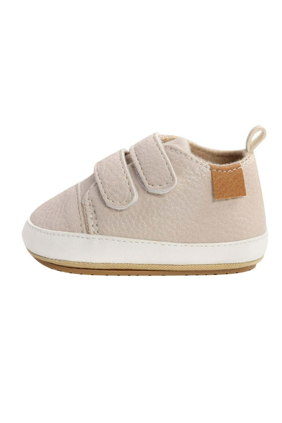 Baby Boys Girls Shoes Non-Slip Rubber Sole High-Top PU Leather Sneakers Infant First Walking Shoes Toddler Shoes Newborn Loafers Flats