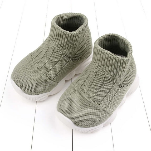 breaise Baby First-Walking Shoes Slip-On Toddler Shoes Non-Skid Infant Sneakers Breathable Cotton Elastic Socks Shoes with Memory Insole for kids Indoor Outdoor