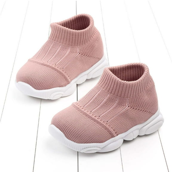 breaise Baby First-Walking Shoes Slip-On Toddler Shoes Non-Skid Infant Sneakers Breathable Cotton Elastic Socks Shoes with Memory Insole for kids Indoor Outdoor