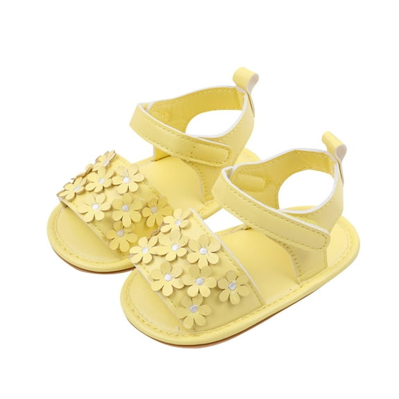 breaise Baby Girls Boys Sandals Summer Flowers Shoe Rubber Sole PU Leather Mesh Infant Toddler First Walkers Bowknot Embroidery Cute Princess Shoes Dress Outdoor Shoes