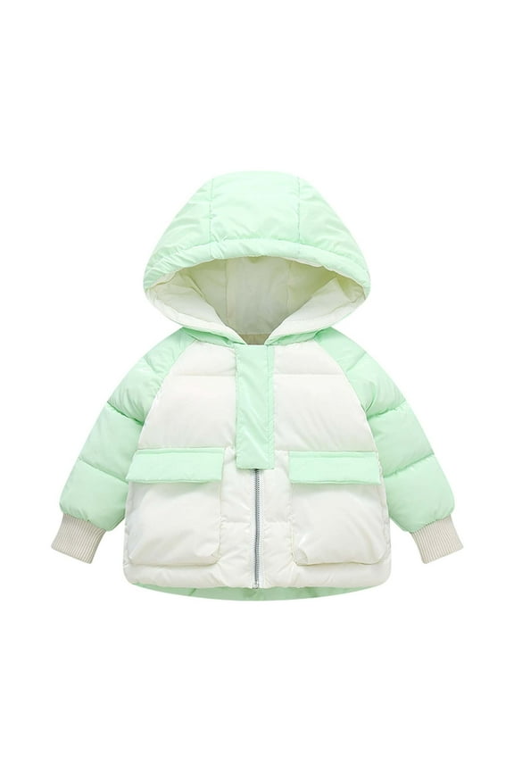 Baby Girls Boys' Winter Jackets With Hooded Toddler Cotton Dress Warm Lined Coat Outer Clothing