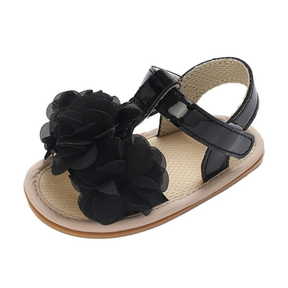 breaise Baby Girls' Sandals - Newborn Girls' Summer Flower Sandals - First Dress Shoes for Infant Girls Princess Dress Flats Walking Shoes