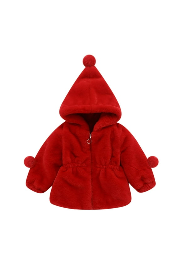 Baby Girls' Soft Mini Lined Puffer Jacket Winter Coat Thicken Warm Outerwear Ears Hood Hoodie for Newborn Infant Toddler