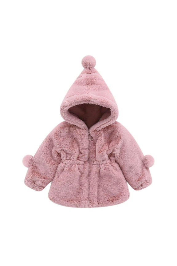Baby Girls' Soft Mini Lined Puffer Jacket Winter Coat Thicken Warm Outerwear Ears Hood Hoodie for Newborn Infant Toddler