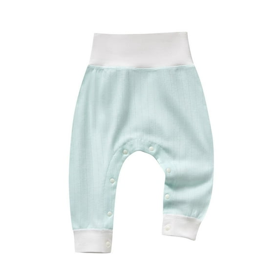 breaise Baby High Waisted Pants Cotton Snap Button Protection Solid Pants Infant Casual Pants