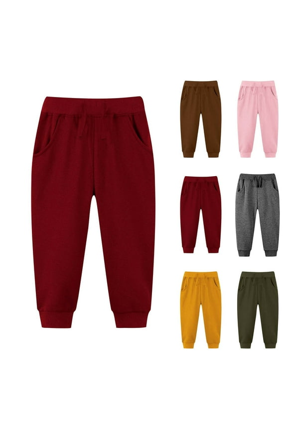 Baby Jogger Pants, Baby Sweatpants, Baby and Toddler, Boys, Girls, Unisex Thick Warm Leggings Elastic Waist Bottom Pants Newborn Infant Trousers 2-7Y