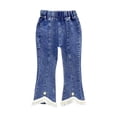 thumbnail image 1 of breaise Baby Kids Girls Jeans Casual Ruffle Bell-Bottoms Denim Pants Cute Mid Waist Flared Trousers Outerwear Pants, 1 of 3