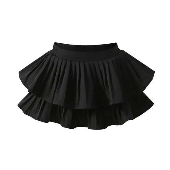 breaise Bbay Mini Pleated Skirt Skort for Toddler Girls Summer Pink Ruffle Tutu Skirt Waist Layered Ruffle Hem Cake Skirts