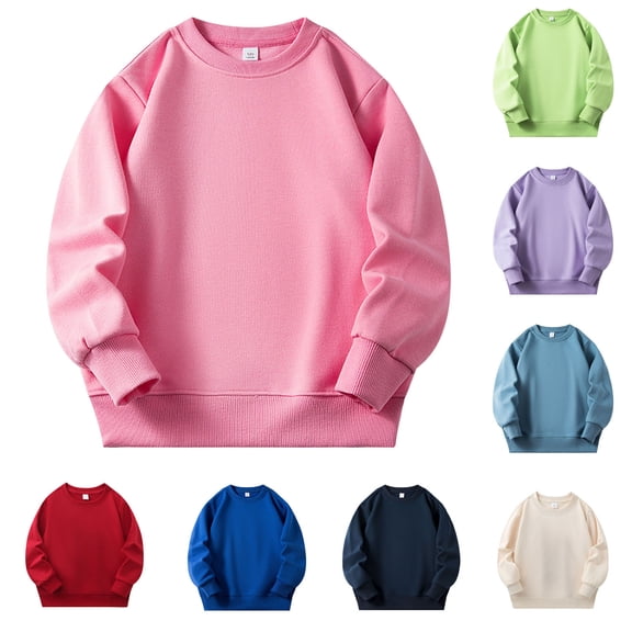 breaise Boy Girl Spring Crew Neck Sweatshirt Casual Long Sleeve Pullover Swestahist Kids Solid Cotton Tops Tee