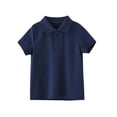 thumbnail image 1 of breaise Boy's Uniform Shirt Short Sleeve Round Neck Shirt Summer Casual Solid Color Tshirts, 1 of 2