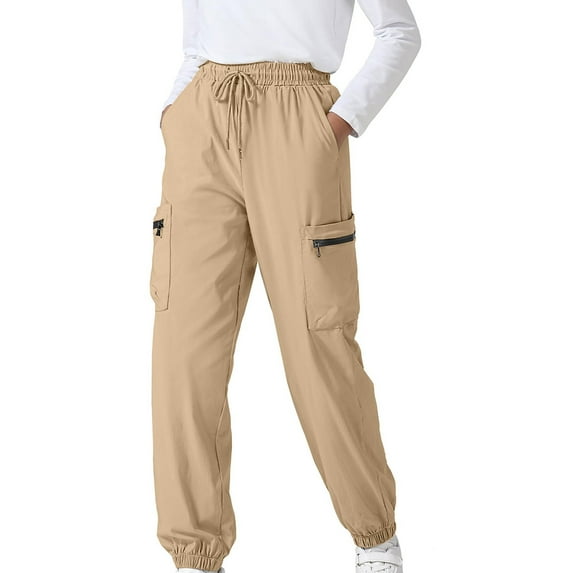 breaise Boys Cargo Pants Water Resistant Athletic Hiking Pants Lightweight Quick Dry Joggers Pants with Zipper Pockets 3-14Years under $5.00