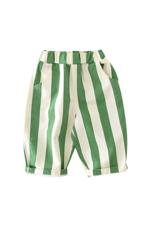 Boys Cotton Harem Bloomers Pants for Baby Toddler Striped Bloomer Elastic Basic Harem Pants Joggers