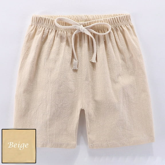 breaise Boys Girls Cotton Shorts Summer Casual Hiking Shorts Kids Solid Short Pants Casual Elastic Waist Drawstring Pants 2-7 Years