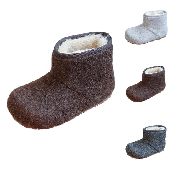 breaise Boys Girls Fuzzy Boots Baby Kids Fleece Lined Snow Shoes Warm Cozy Winter Boots for Toddler