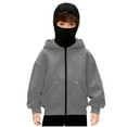 thumbnail image 1 of breaise Boys Girls Hoodie Jacket With Built In Balaclava Fashion Zip Up Hoodie Hip Hop Outerwear Jacket Y2K Sweatshirt, 1 of 5