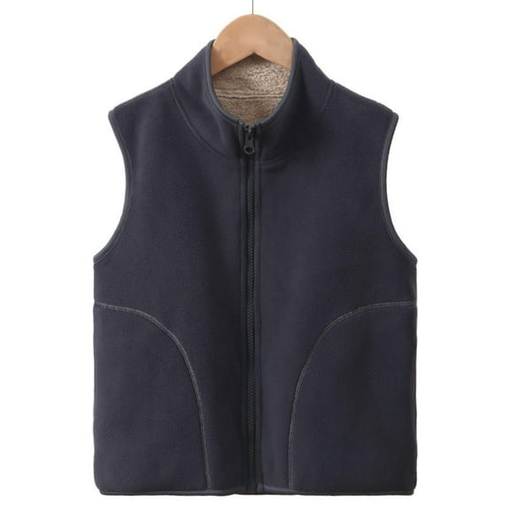 breaise Boys Girls Sherpa Fleece Vest Full Zip Collar Sleeveless Jacket Kids Lightweight Windproof Winter Coat Warm Waistcoat