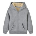 thumbnail image 1 of breaise Boys Girls Winter Warm Sherpa Lined Zip Up Sweatshirt Fleece Jacket Kid's Hoodie Outerwear Cozy Long Sleeve Hooded Coats, 1 of 3