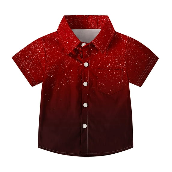 breaise Boys' Long Sleeve Button Down Shirt Tie Dye Collared Shirts with Chest Pocket Button Up Dress Shirt Uniform
