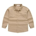 thumbnail image 1 of breaise Boys Long Sleeve Casual Button Down Shirts Collared Uniform Kids Dress Shirt Button Up Uniform 5-14Years, 1 of 9