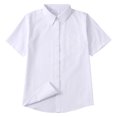 thumbnail image 1 of breaise Boys Short Sleeve Shirt Summer Button Down Cotton Casual Solid Dress Tops Kids Casual Formal T-Shirts 10-16year, 1 of 7