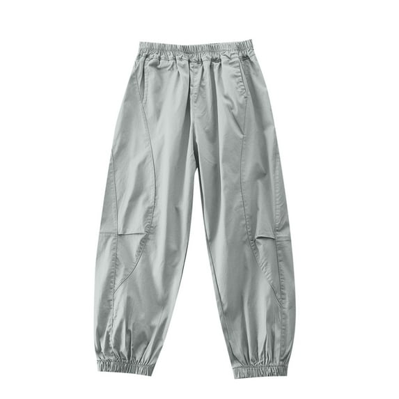 breaise Boys Stretch Pull On Jogger Pants,Twill Chino Pants for Kids Elastic Waist Lightweight Cargo Pants