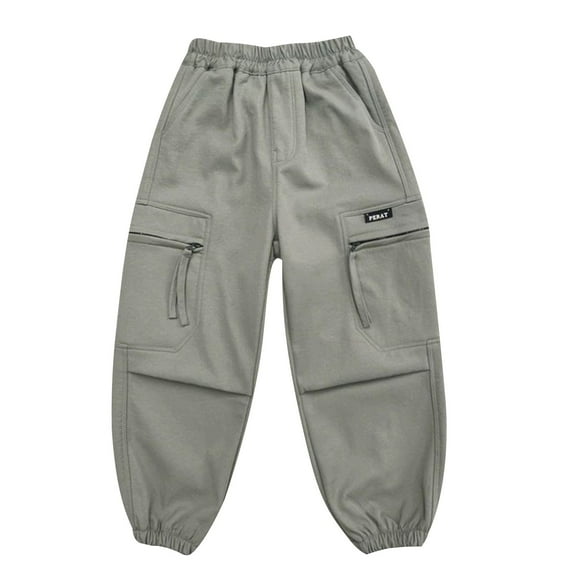breaise Boys Stretch Pull On Jogger Pants,Twill Chino Pants for Kids Hip Hop Baggy Sweatpants Casual Track Pants