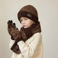 thumbnail image 1 of breaise Boys Winter Beanie Hats One Piece Fleece Lined Knit Mask Set Scarf Ski Snow Hat Pompom, 1 of 4