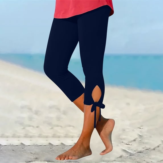 breaise Capri Leggings for Women 2024 Tummy Control Knee Length Capris Hight Waisted Cutout Yoga Capri Pants Lightweight Cropped Pants