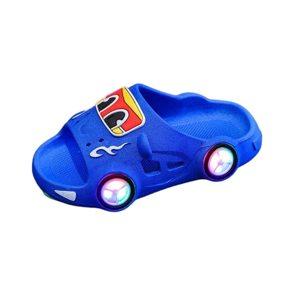 breaise Car Slippers Toddler Cute Funny Indoor Outdoor House Shoes Novelty Open Back Slip On House Slippers for Boys Girls
