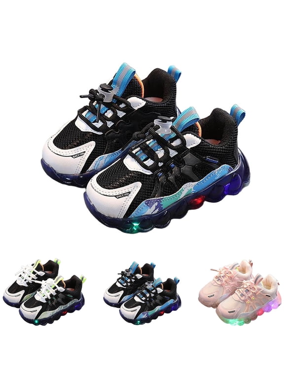 Children's Casual Shoes Boys Breathable Non-Slip Light Sneakers Unisex Luminous Sneakers for Girls Sport Running Shoes