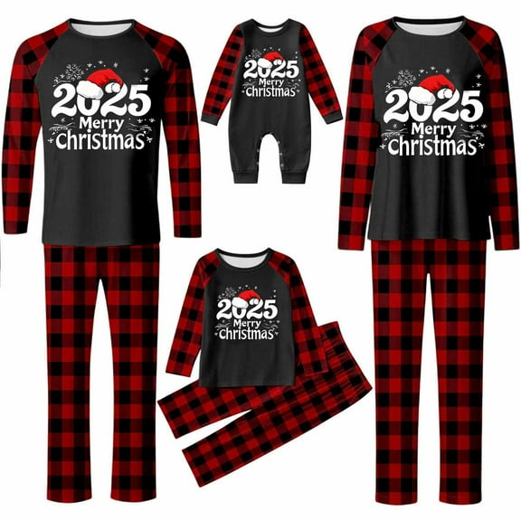 breaise Christmas Family Matching Pajamas Set 2025 Festive Xmas Jammies Sets for the Whole Family Holiday Pjs Christmas