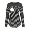 thumbnail image 1 of breaise Clearance 2024 Women's Nursing Tops Color Block Maternity Long Sleeve Shirts for Breastfeeding Shirts Double Layer Pregnancy Tee Mama Clothes, 1 of 6