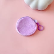 breaise Coin Purse,Fashion Soft Plush Round Coin Pouch,Portable Small Change Purse Cute Zip Wallet