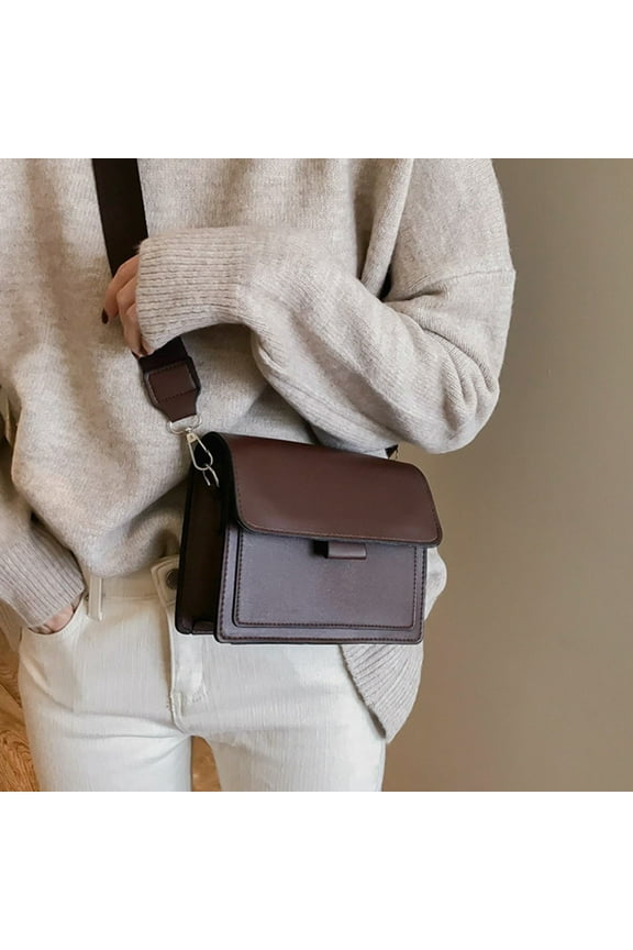 Crossbody Bag for Men Vegan PU Leather Small Messenger Shoulder Purse Side Satchel for Work Business Travel Daily