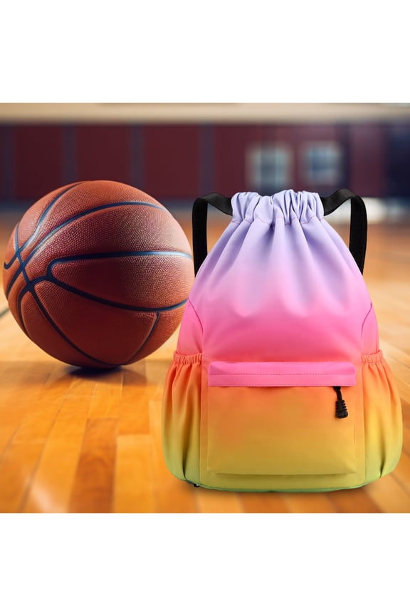 Drawstring Backpack,Unisex Tie Dye Bag With Outside Zipper Pocket, Oxford Drawstring Bags for Sports, Work