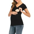 thumbnail image 1 of breaise Women's Maternity Nursing Tops Casual V Neck Wrap Ruffle Cap Sleeve Breastfeeding Tee Shirts Pregnancy Tops Postpartum Mama Clothes, 1 of 6