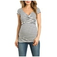 thumbnail image 1 of breaise Womens Maternity Nursing Tops,Layered Wrap for Breastfeeding, V Neck Short Sleeve Breastfeeding Shirts, Tee Shirts Pregnancy Postpartum Clothes, 1 of 6