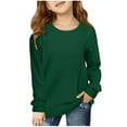 thumbnail image 1 of breaise Floral Knit Tween Girls Puff Sleeve Shirts Stylish Fall Tops Casual Solid Color Crewneck Soft Tunic Tops Blouse 2-14Years, 1 of 9