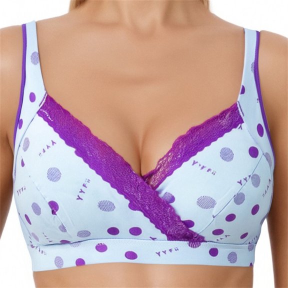 breaise Front Wrap Closure Bra for Mama Full Coverage Breathable Nursing Bras Print Nursing Bralettes