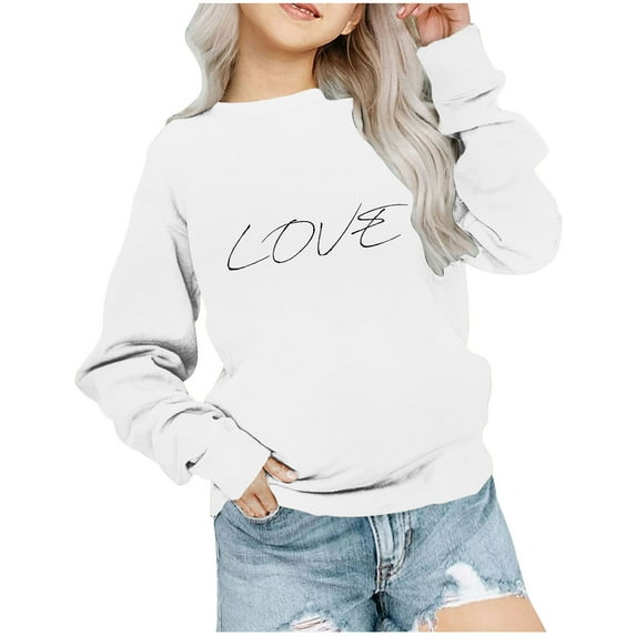 breaise Girl Boy Long Sleeve Tops Kids Crewneck Sweatshirts Soft Solid Pullover for Girls Boys Loose Sweatshirt