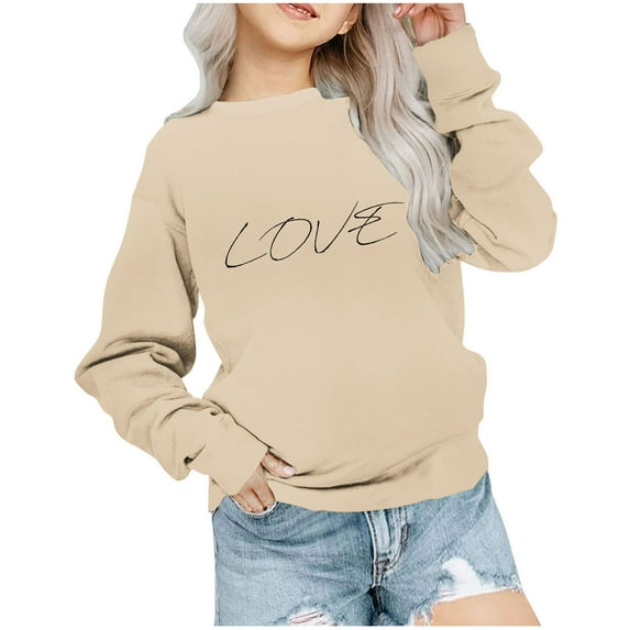 breaise Girl Boy Long Sleeve Tops Kids Crewneck Sweatshirts Soft Solid Pullover for Girls Boys Loose Sweatshirt