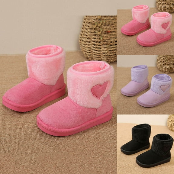 breaise Girl's Boots Kids Glitter Snow Boots Durability Slip Resistant Outdoor Ankle Boot