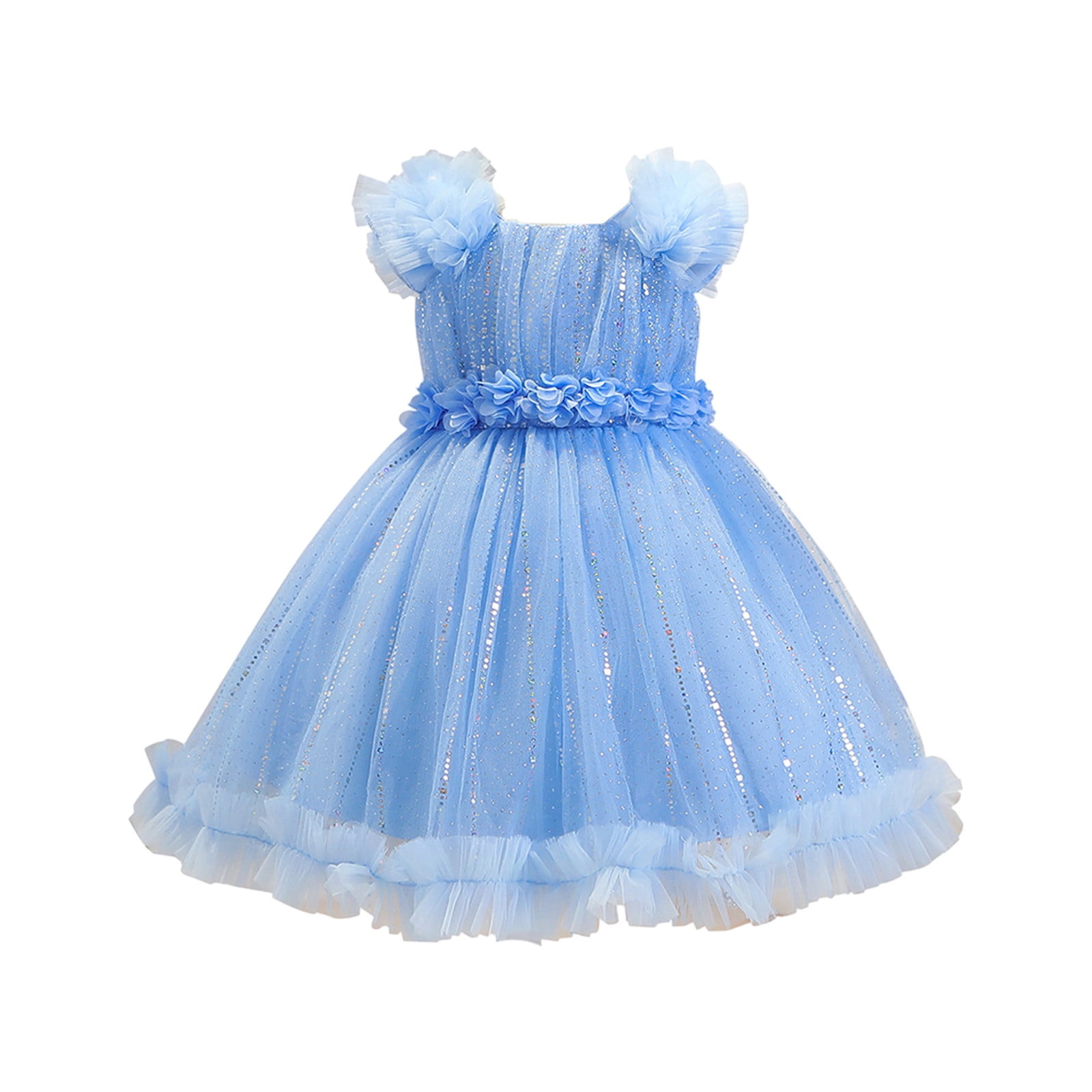 Girls Red Elegant Dress Children's Puffy Tulle Princess Dress