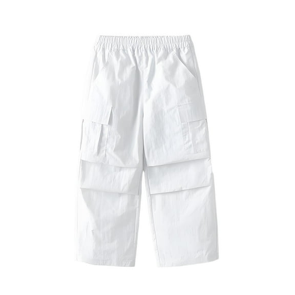 breaise Girls Baggy Cargo Pants Lightweight Wide Leg Streetwear with Pockets Kids Jogger Trouser 5-16 Years
