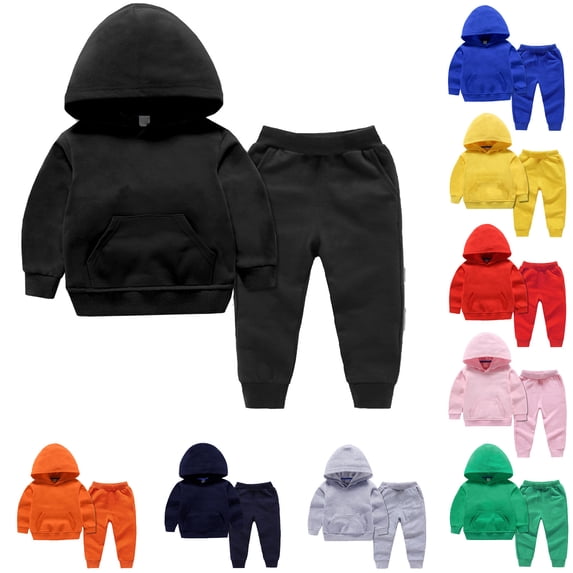 breaise Girls Boys 2 Piece Tracksuit Athletic Sweatsuits Sets Hooded Sweatshirt and Jogger Sweatpants Clothing Sets for Kids